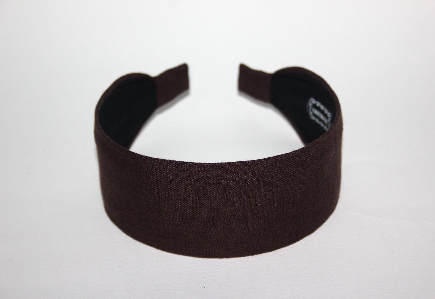 Dark Brown linen flat headband Handmade women hairband