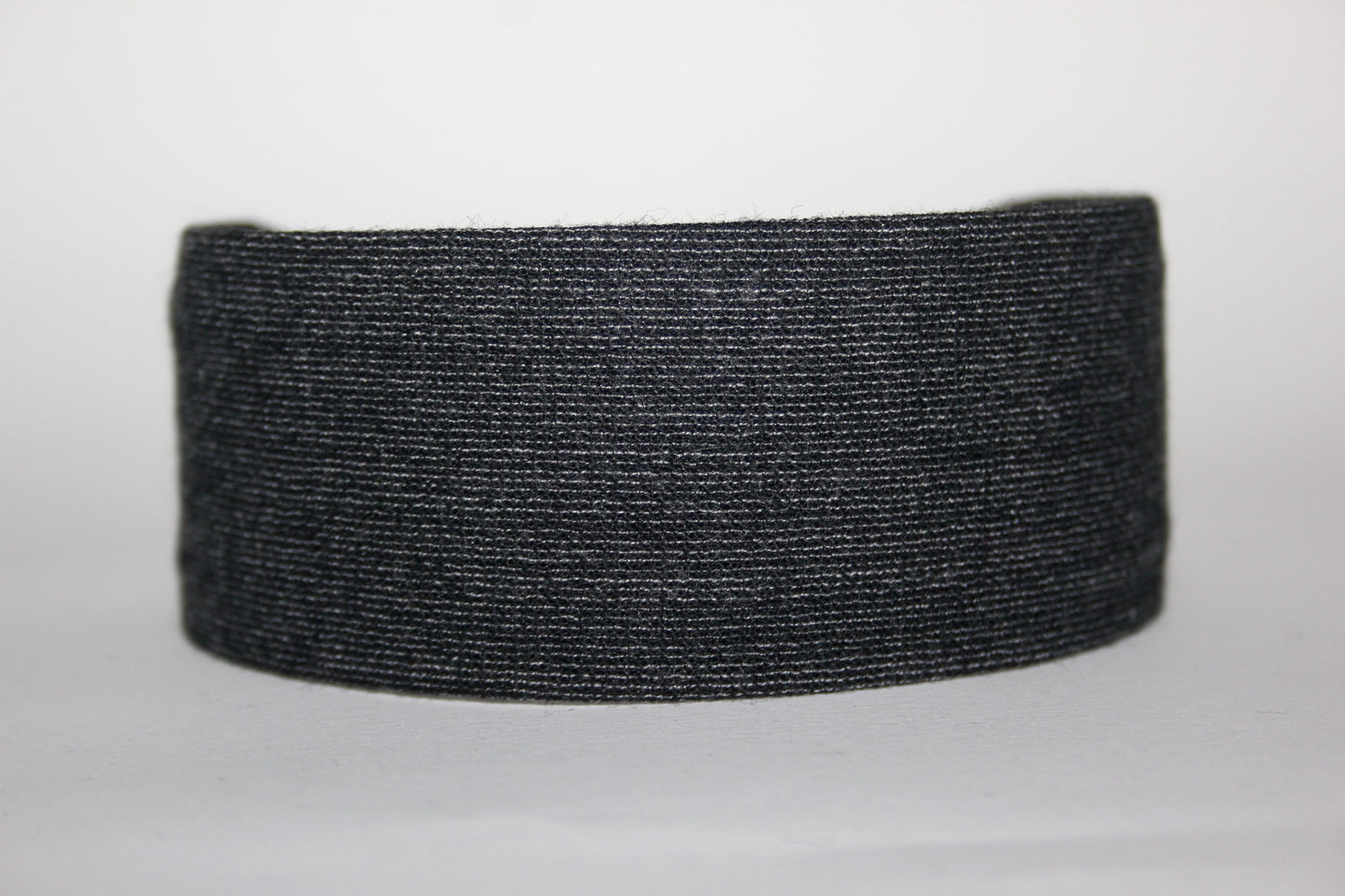 Dark Gray wool stripe headband Handmade warm flat hairband for women