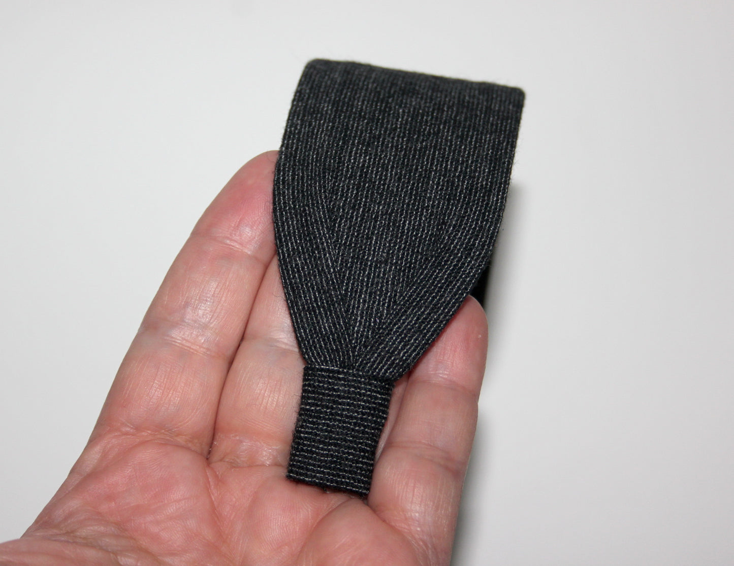 Dark Gray wool stripe headband Handmade warm flat hairband for women