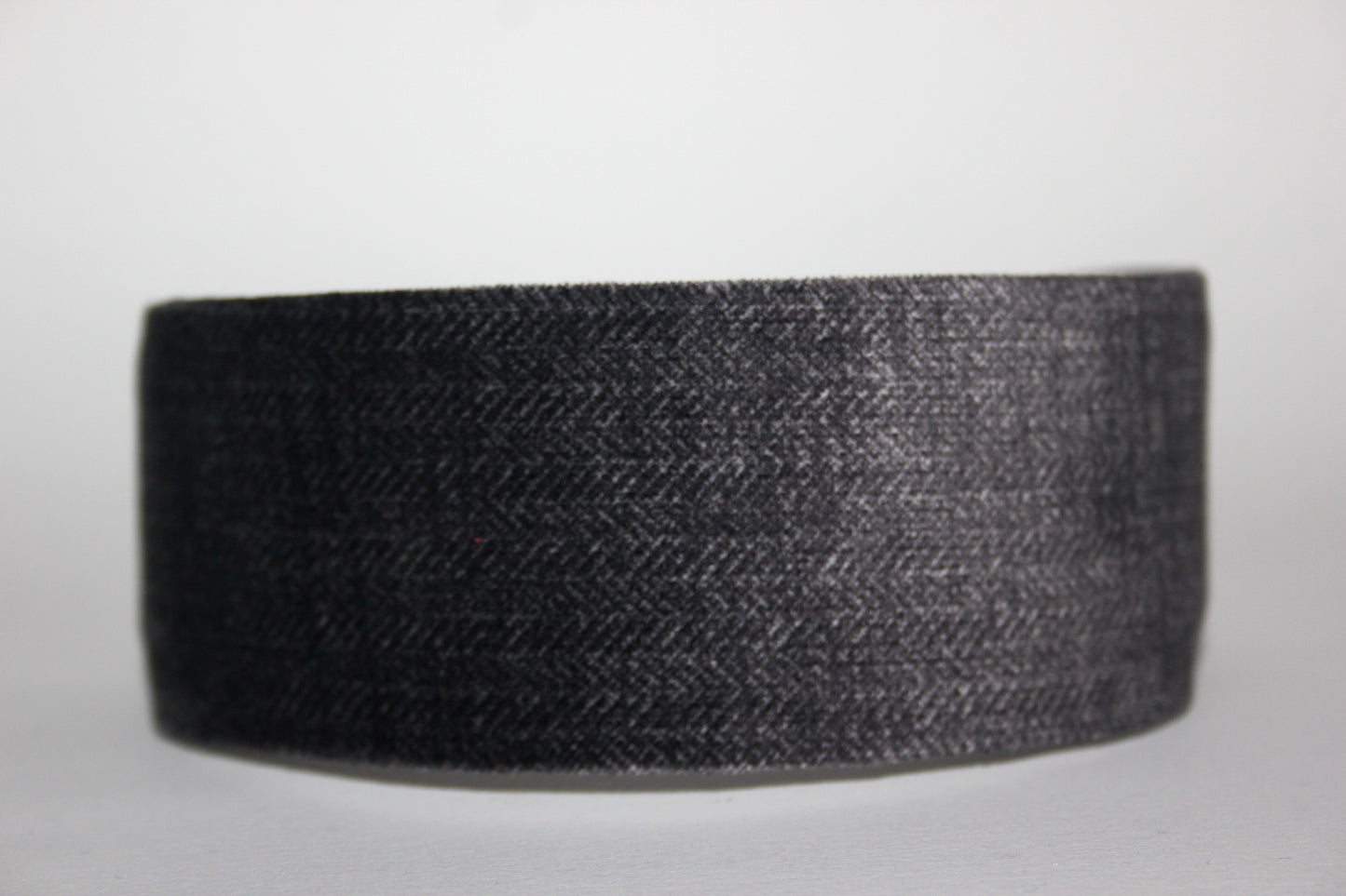 Dark Gray velvet headband Herringbone flat hairband scarf, adjustable, plastic free