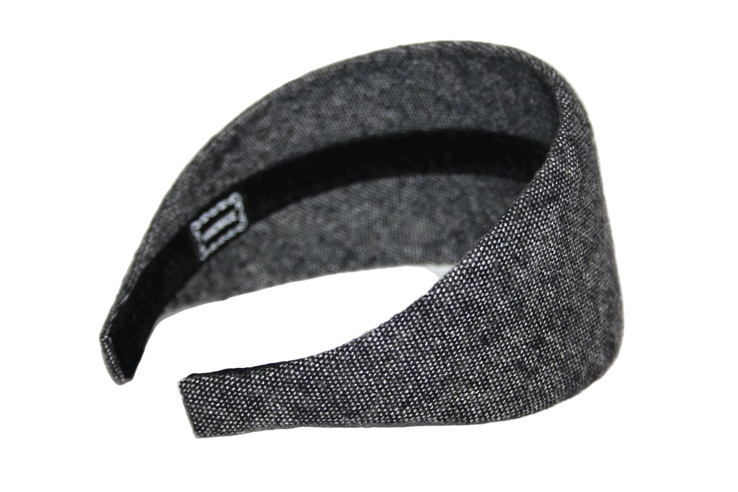Woman headband Salt & Pepper wide wool hairband, plastic free