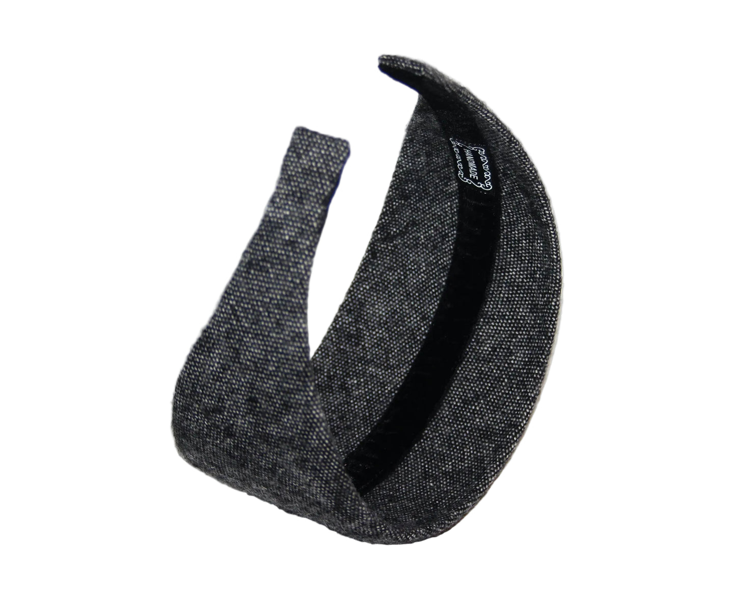 Woman headband Salt & Pepper wide wool hairband, plastic free