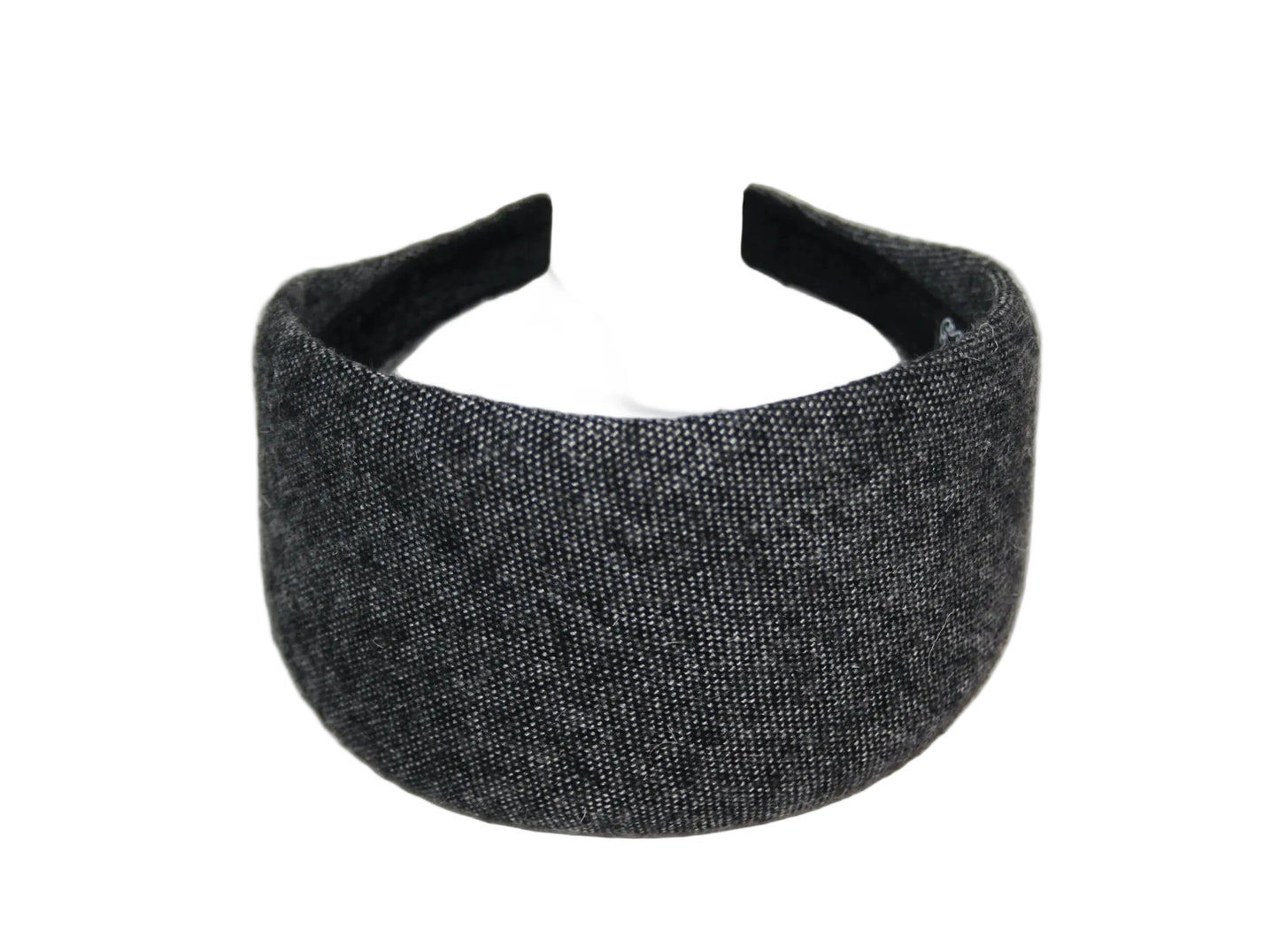 Woman headband Salt & Pepper wide wool hairband, plastic free