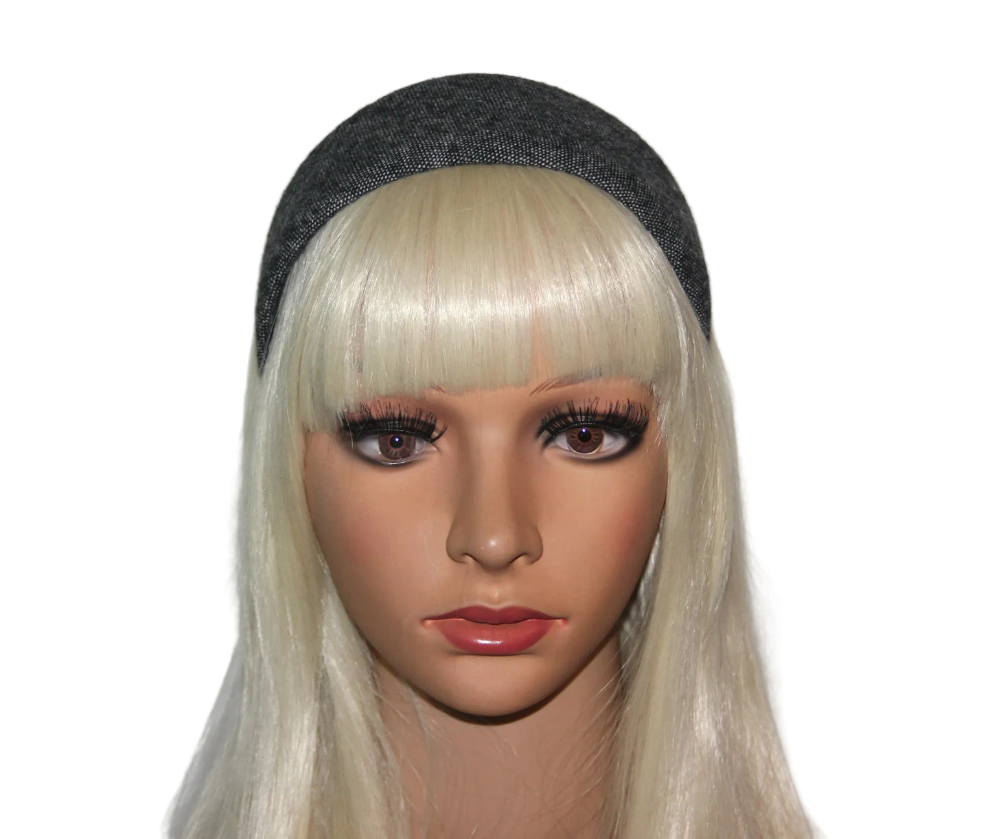 Woman headband Salt & Pepper wide wool hairband, plastic free