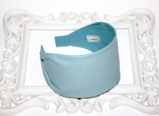 Light Turquoise leather headband scarf spring/autumn hairband