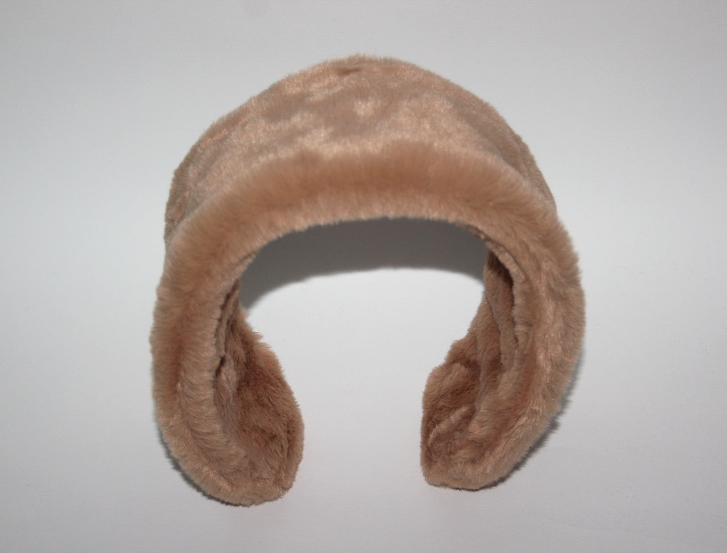 Light Brown earmuffs Rabbit faux fur headband turban Skiing headphones for women