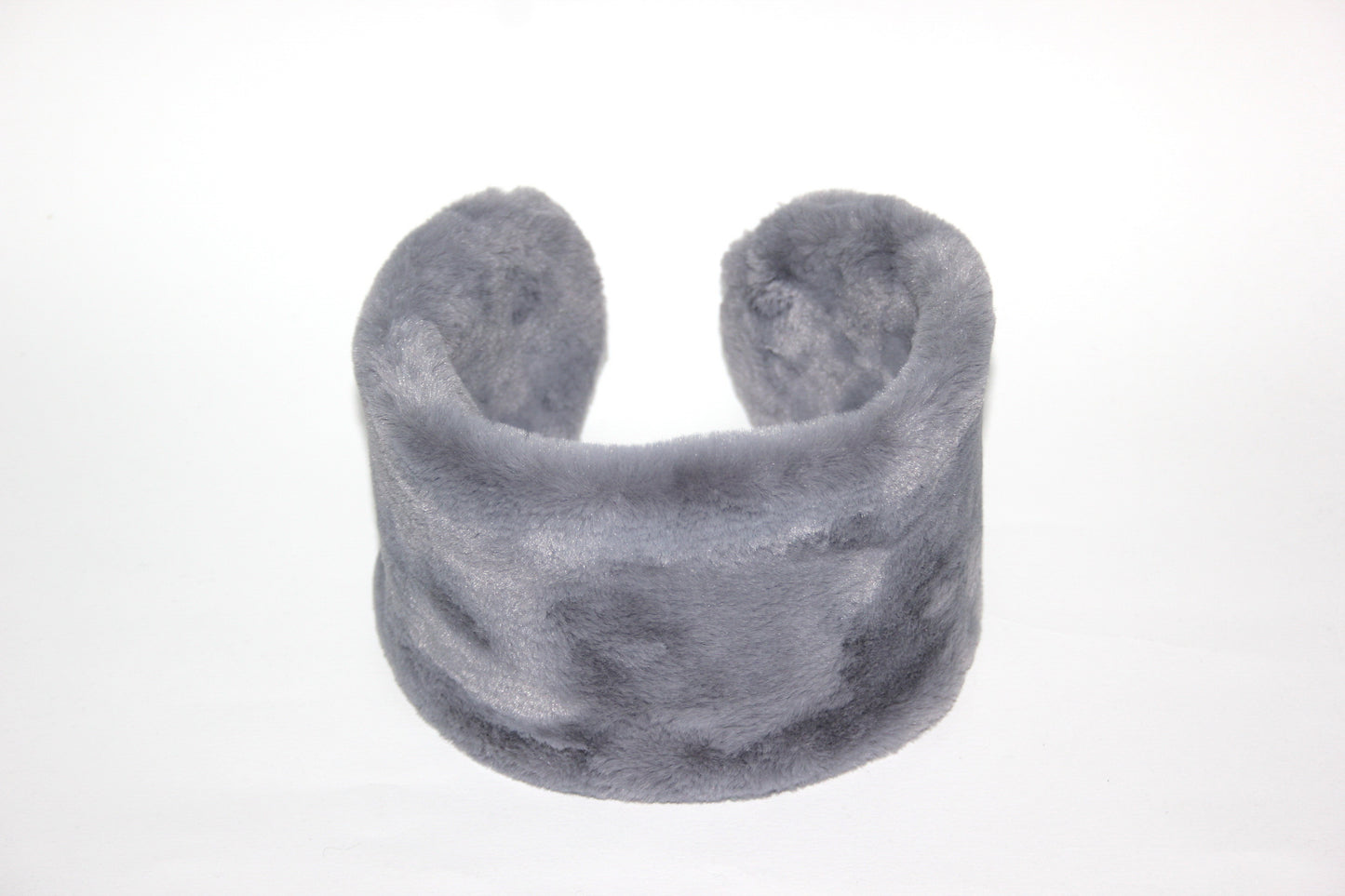 Gray earmuffs Rabbit faux fur headband turban Skiing headphones