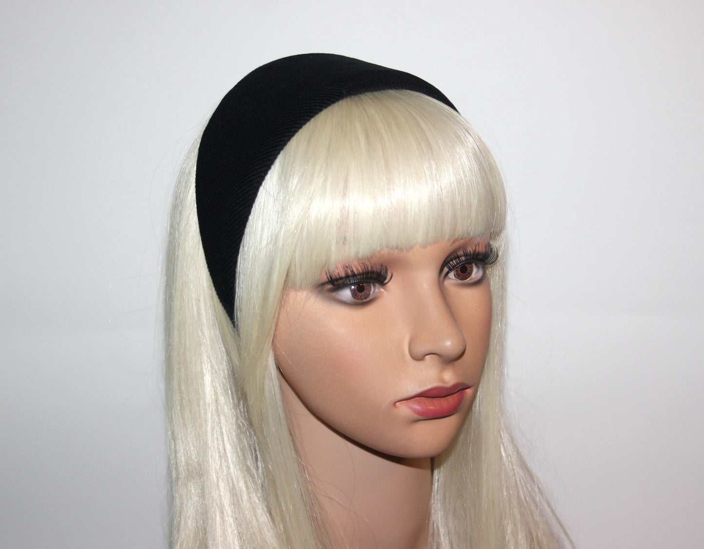 Black medium corduroy velvet headband, cotton velvet hairband, plastic free