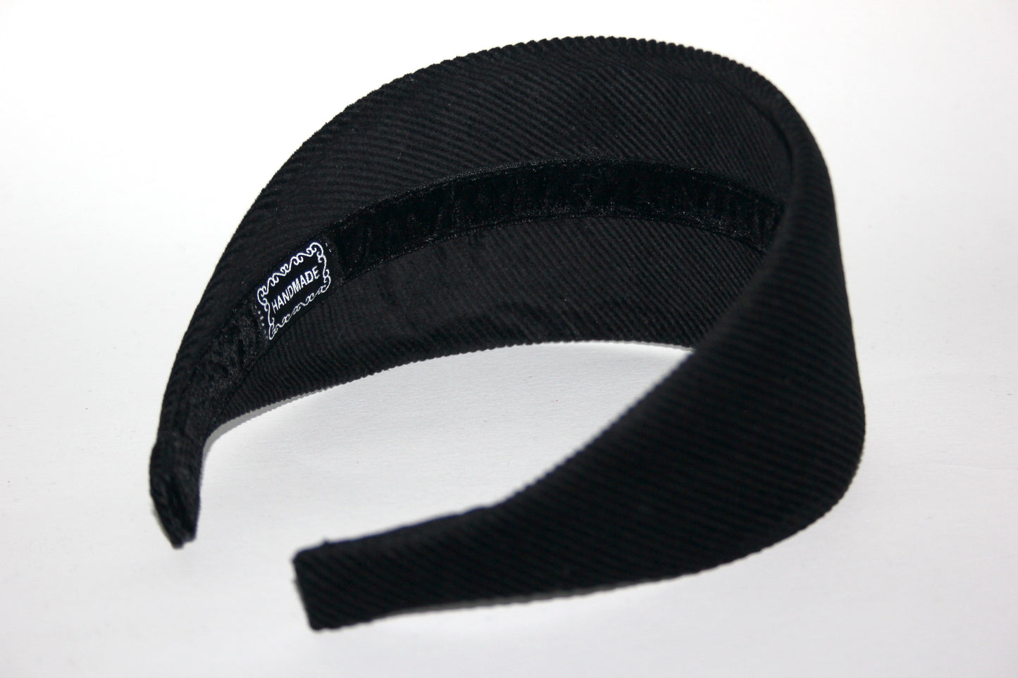 Black medium corduroy velvet headband, cotton velvet hairband, plastic free