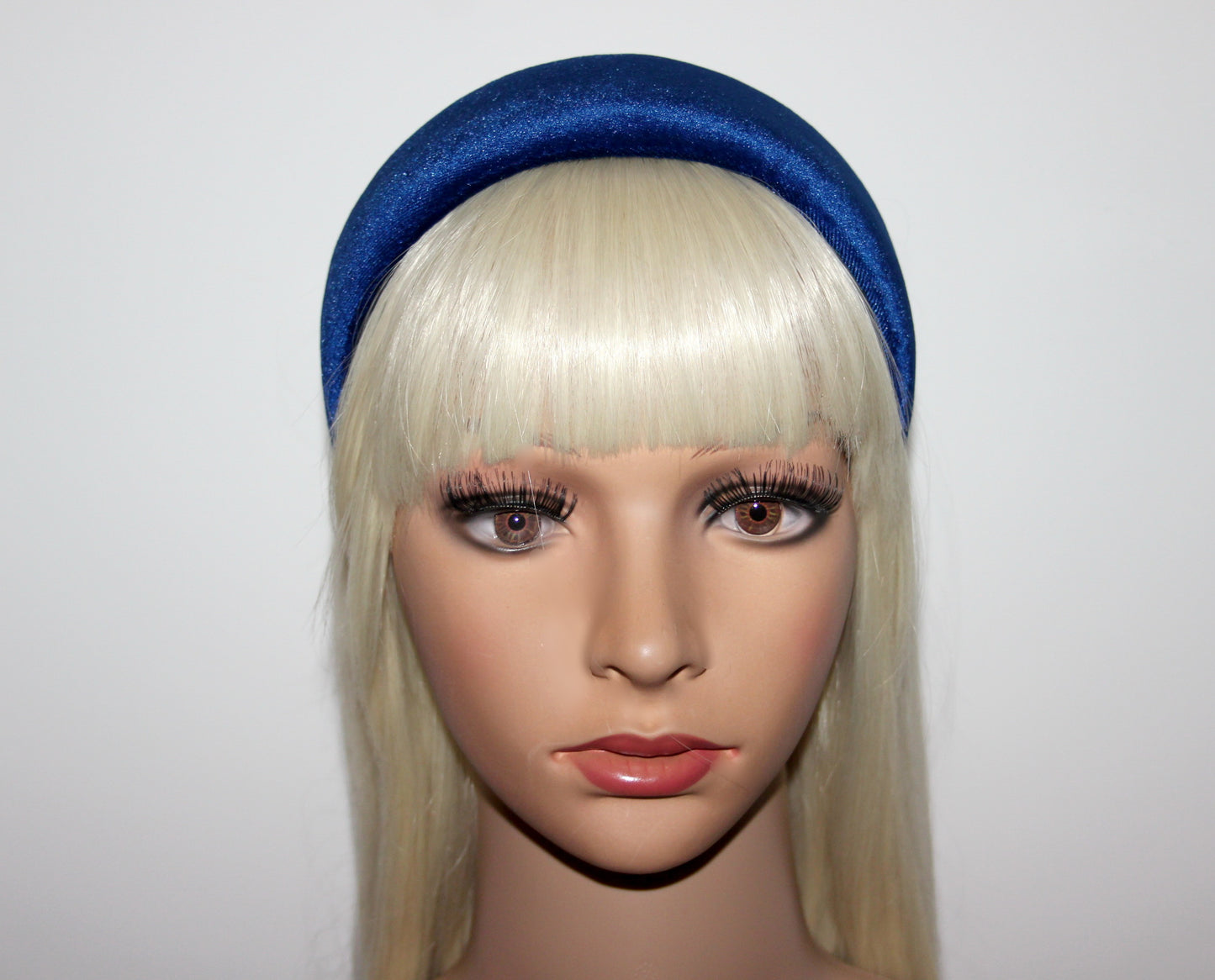 Royal Blue padded velvet headband, Elegant head cover, plastic free