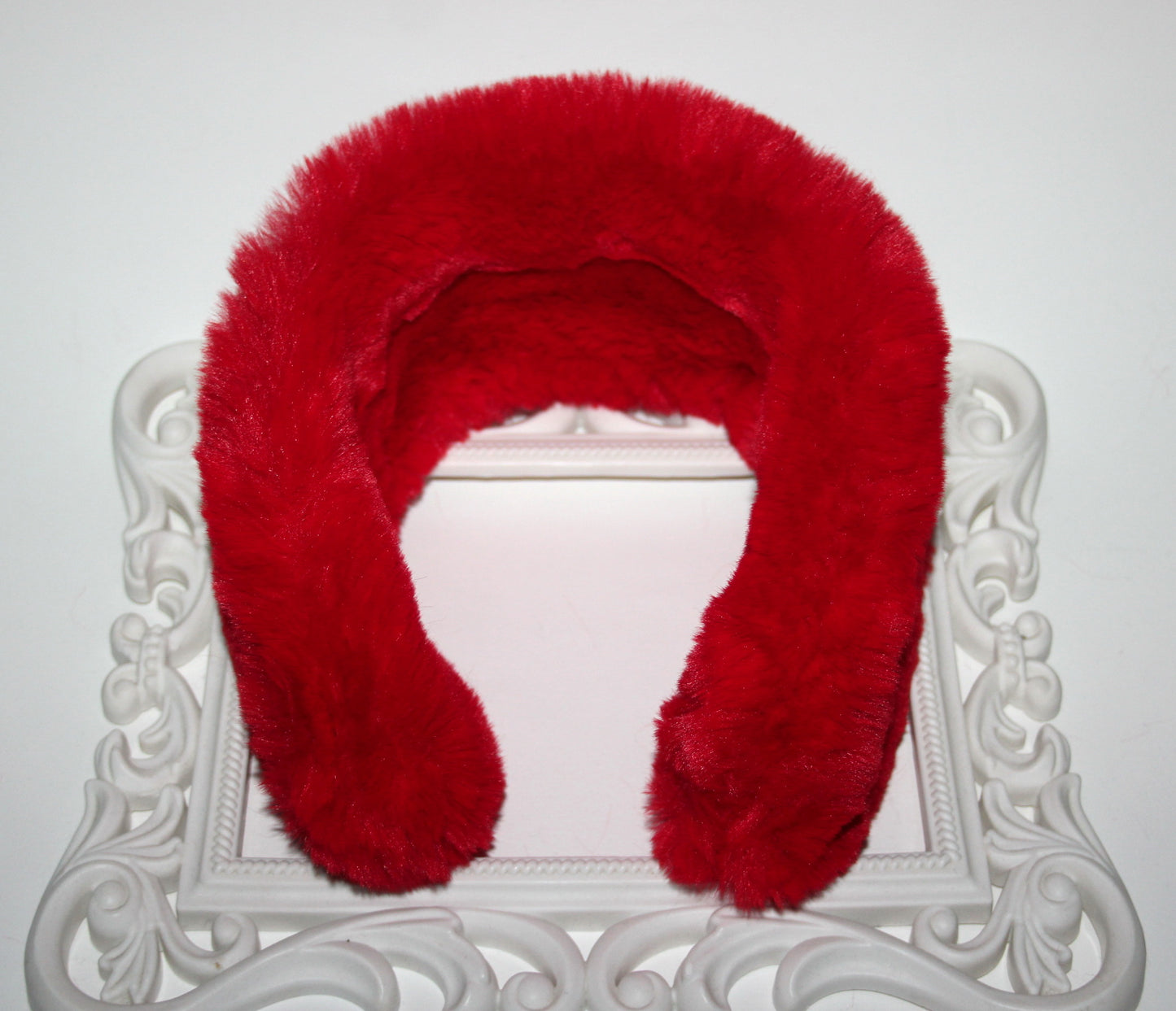 Red earmuffs Rabbit faux fur headband turban Skiing headphones for women