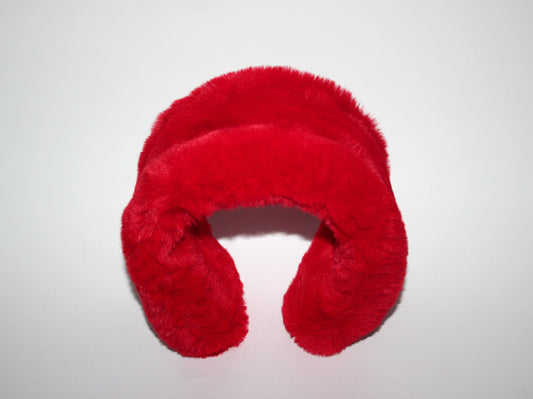 Red earmuffs Rabbit faux fur headband turban Skiing headphones for women