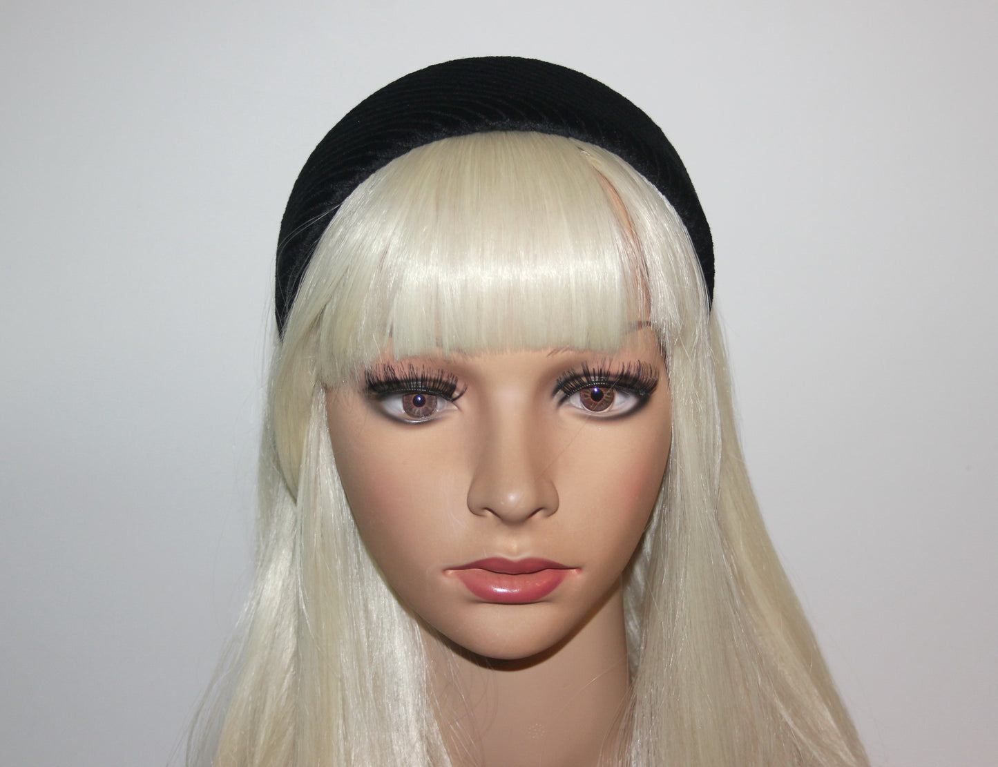 Black Large corduroy velvet cotton headband, plastic free