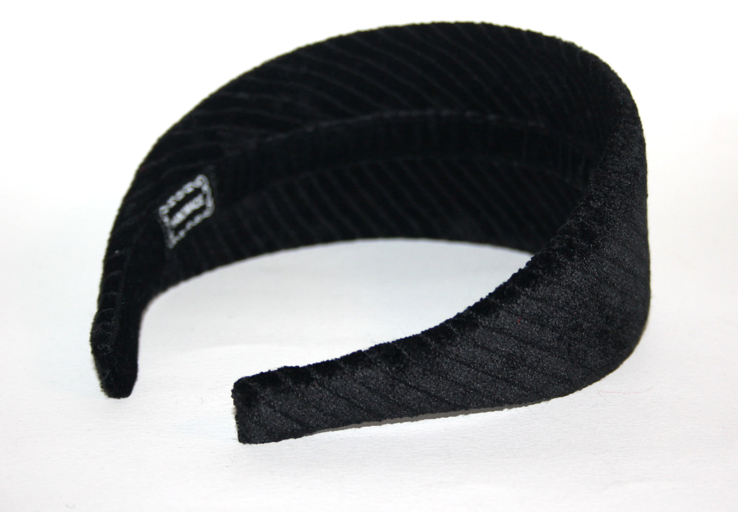 Black Large corduroy velvet cotton headband, plastic free