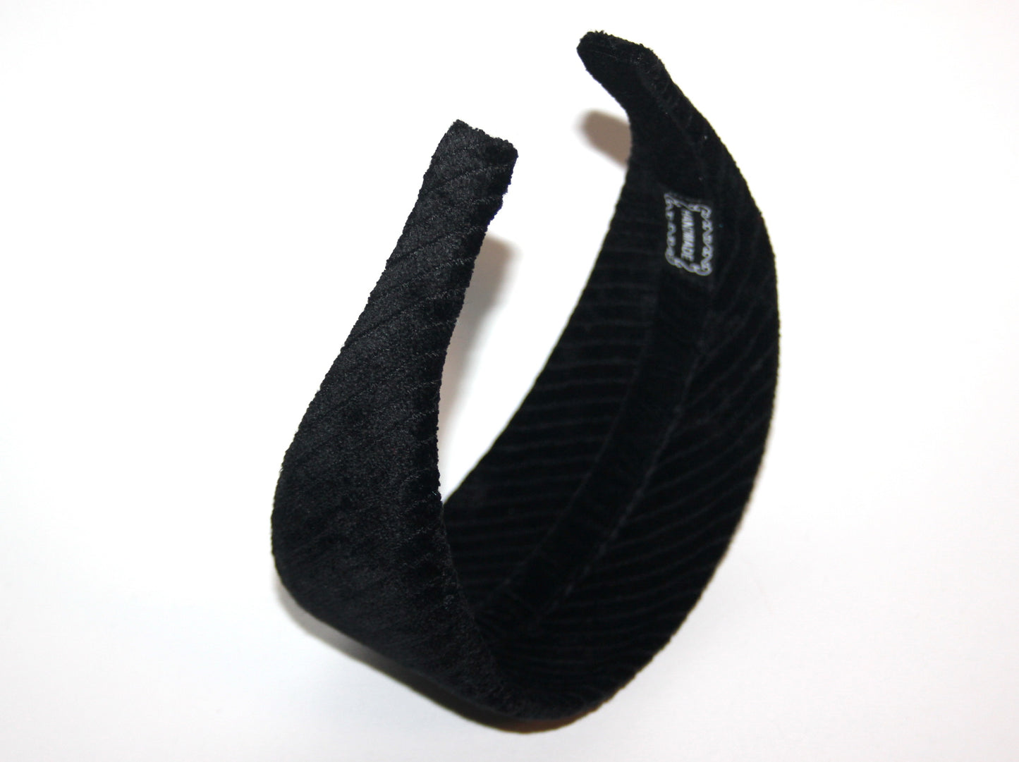 Black Large corduroy velvet cotton headband, plastic free