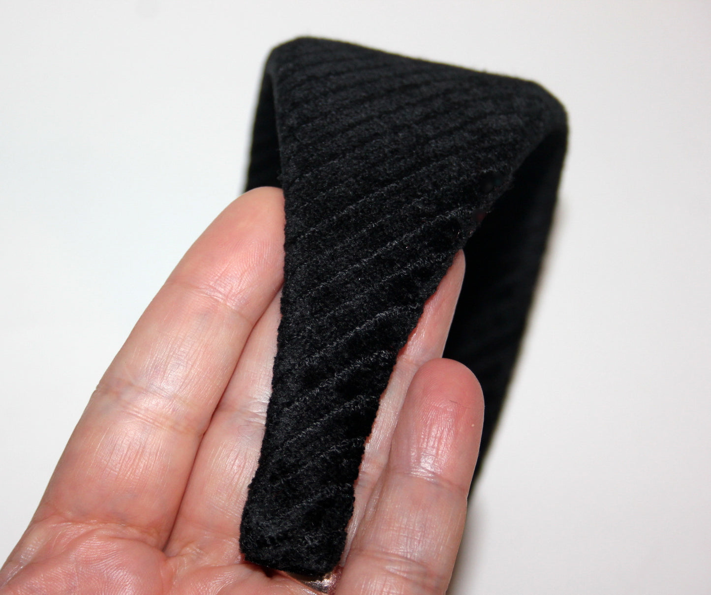 Black Large corduroy velvet cotton headband, plastic free