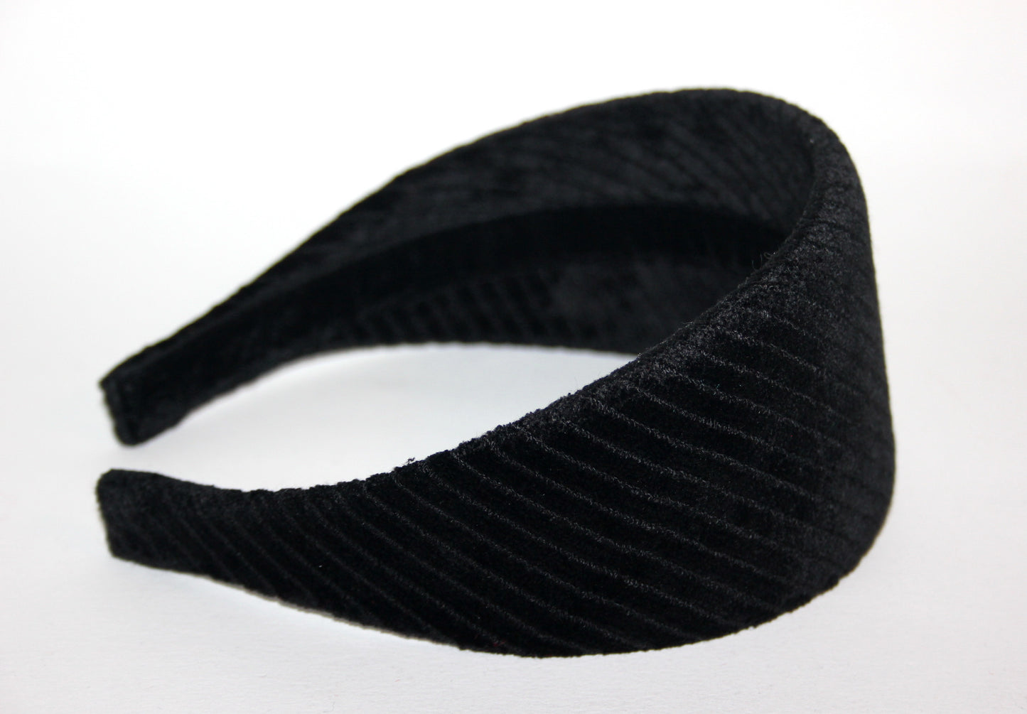 Black Large corduroy velvet cotton headband, plastic free