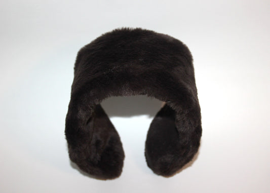 Dark Brown earmuffs Rabbit faux fur headband turban Skiing headphones for women