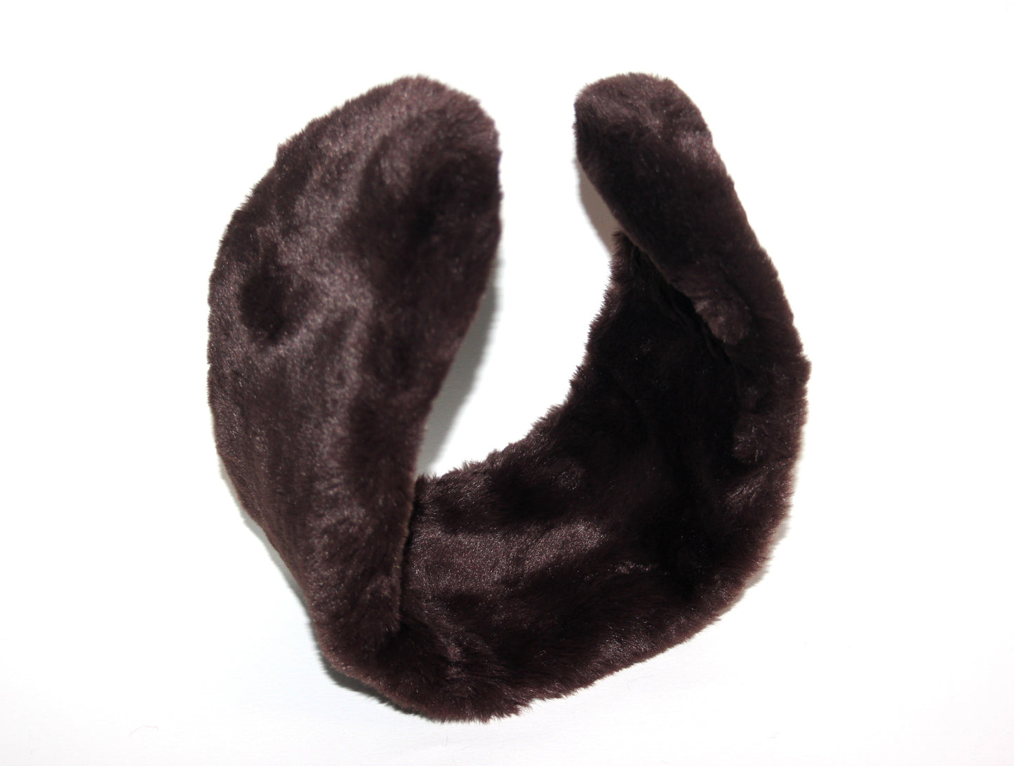 Dark Brown earmuffs Rabbit faux fur headband turban Skiing headphones for women