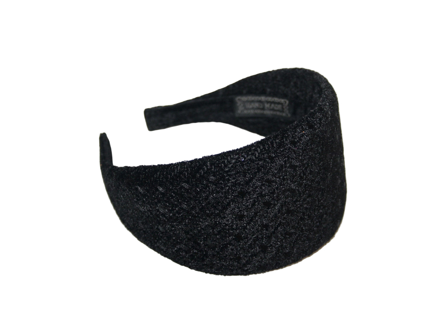 Black embroidered headband Velvet sequin head cover for women Plastic free