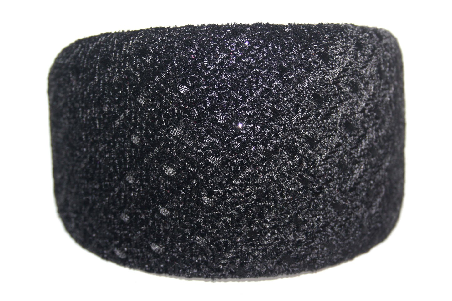 Black embroidered headband Velvet sequin head cover for women Plastic free