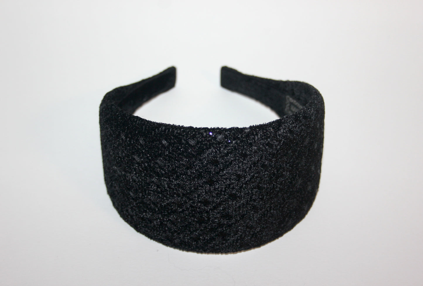 Black embroidered headband Velvet sequin head cover for women Plastic free
