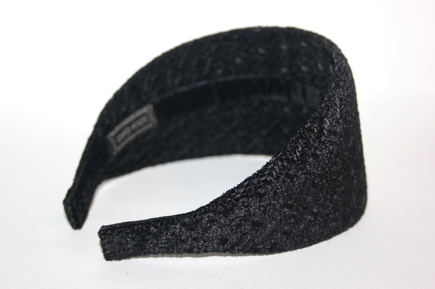 Black embroidered headband Velvet sequin head cover for women Plastic free