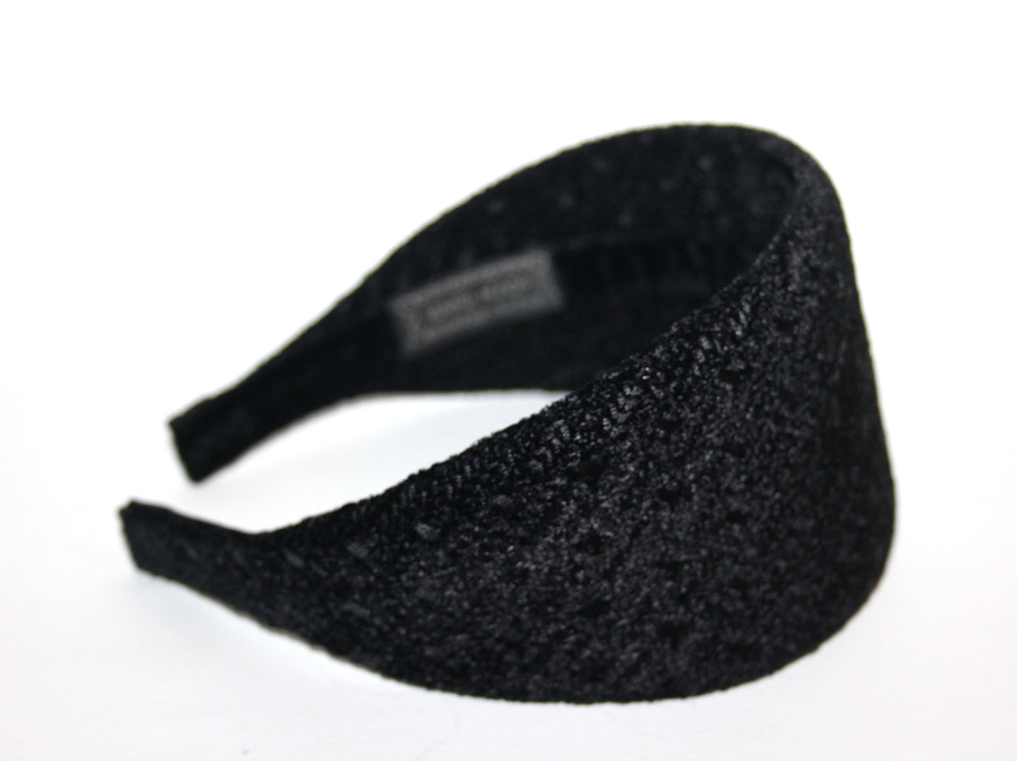 Black embroidered headband Velvet sequin head cover for women Plastic free