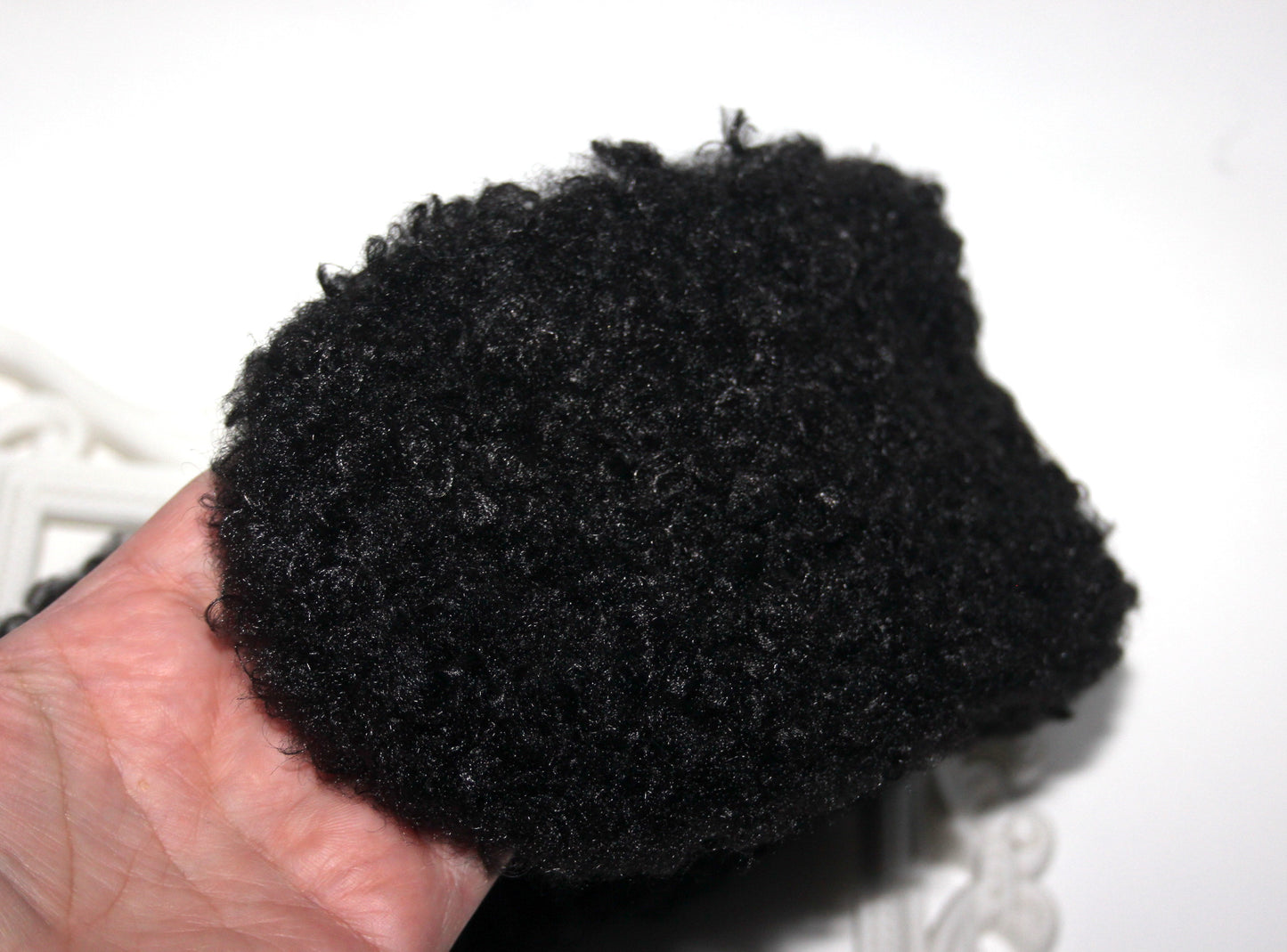 Black curly earmuffs Rabbit faux fur headband turban Skiing headphones for women