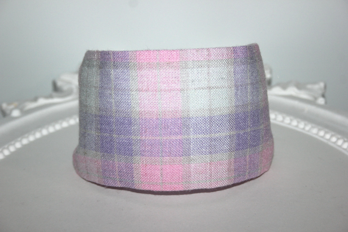Linen headband Pastel shades tartan hair band structured & wide headband bandana