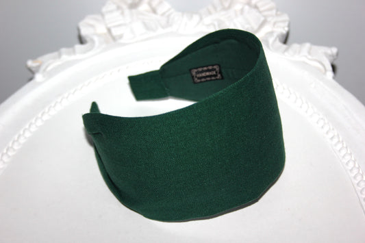Linen headband women Dark Green head scarf