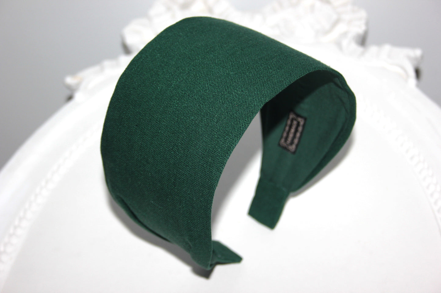 Linen headband women Dark Green head scarf