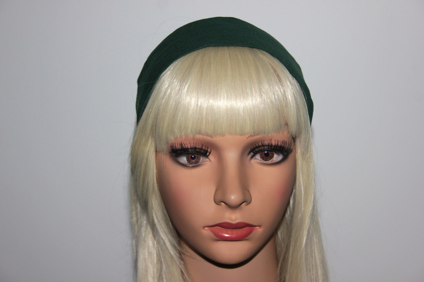 Linen headband women Dark Green head scarf