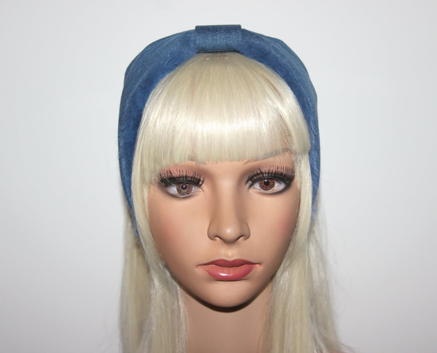 Blue earmuffs women Azure faux fur earmuffs ear warmer headband turban