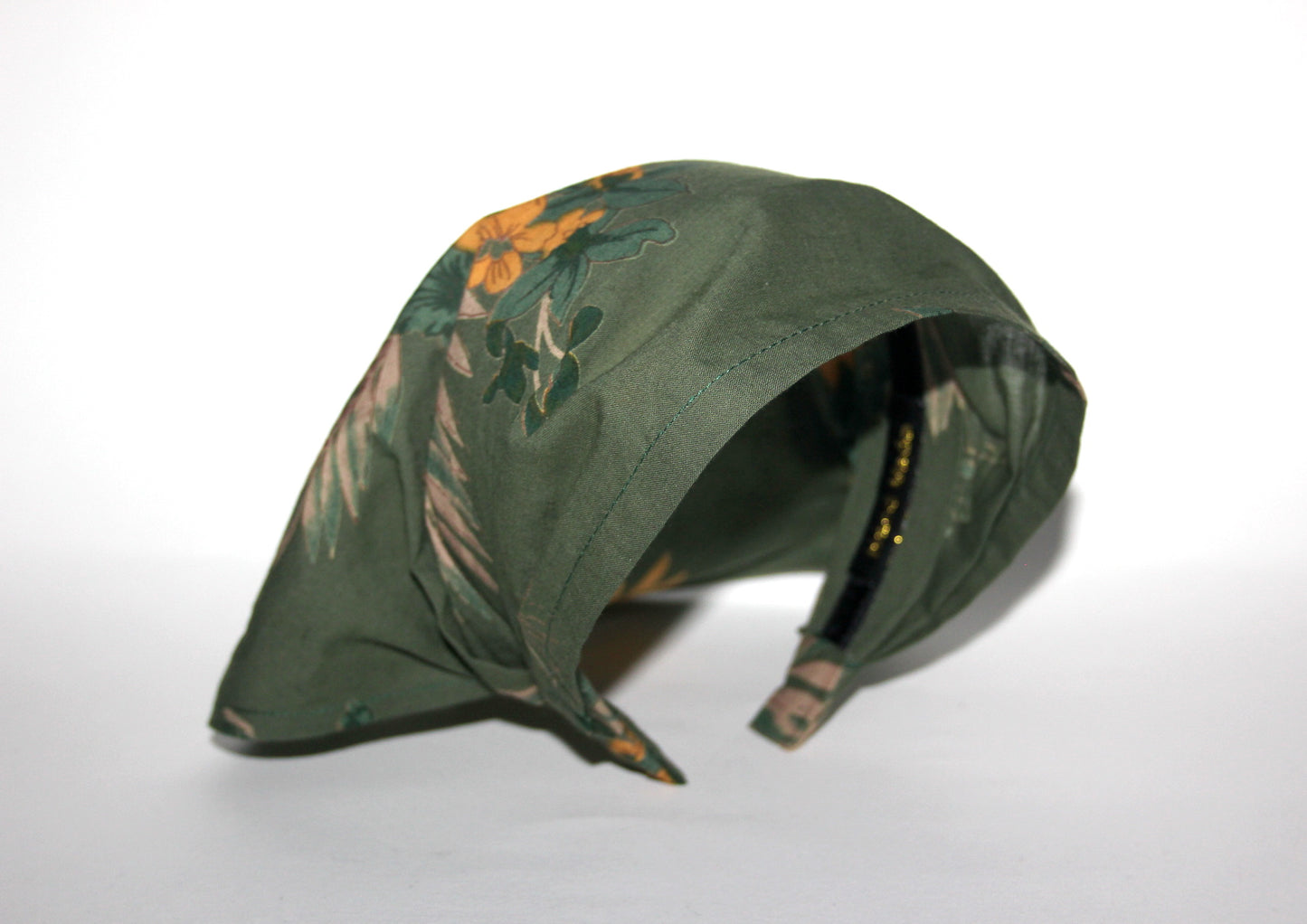 Army Green hair kerchief Batiste floral print bandana headband Summer head cover