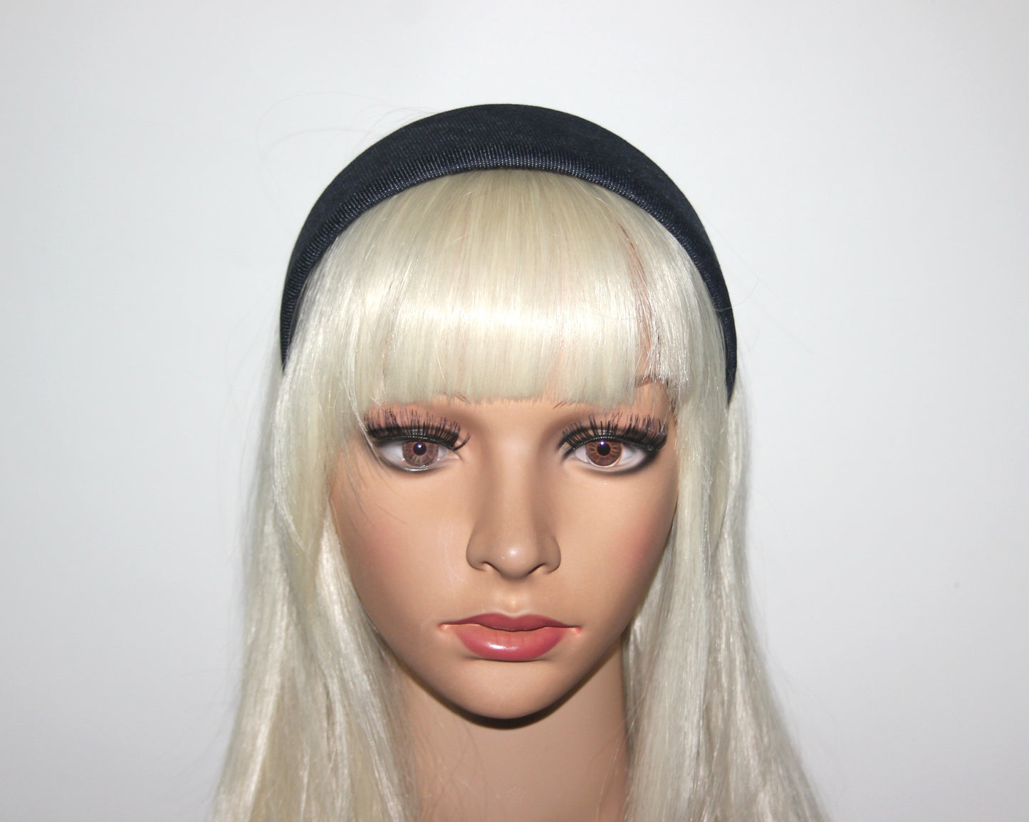 Dark Blue Denim headband Rockabilly jeans hairband, plastic free