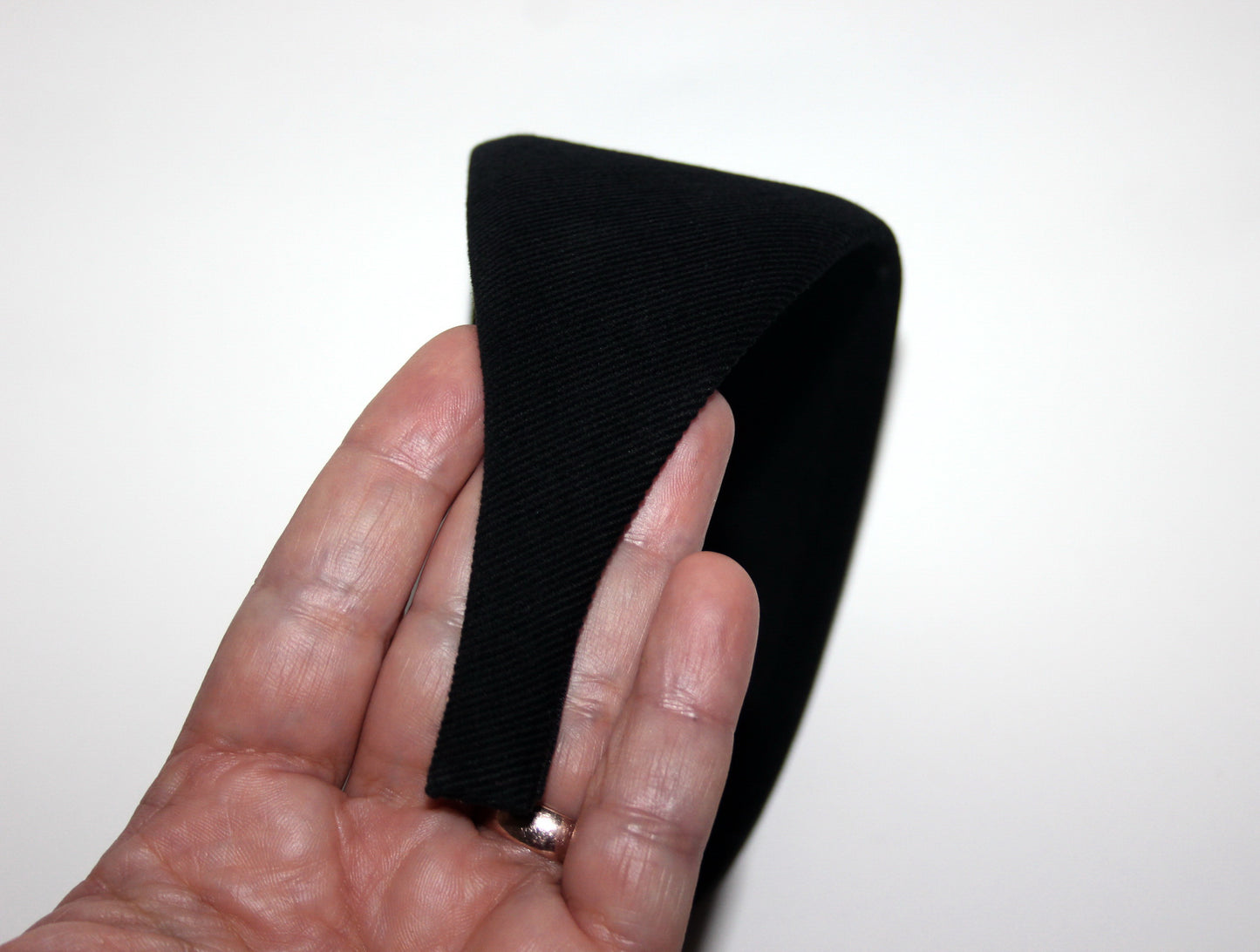 Black micro corduroy cotton headband for women, Plastic Free hairband