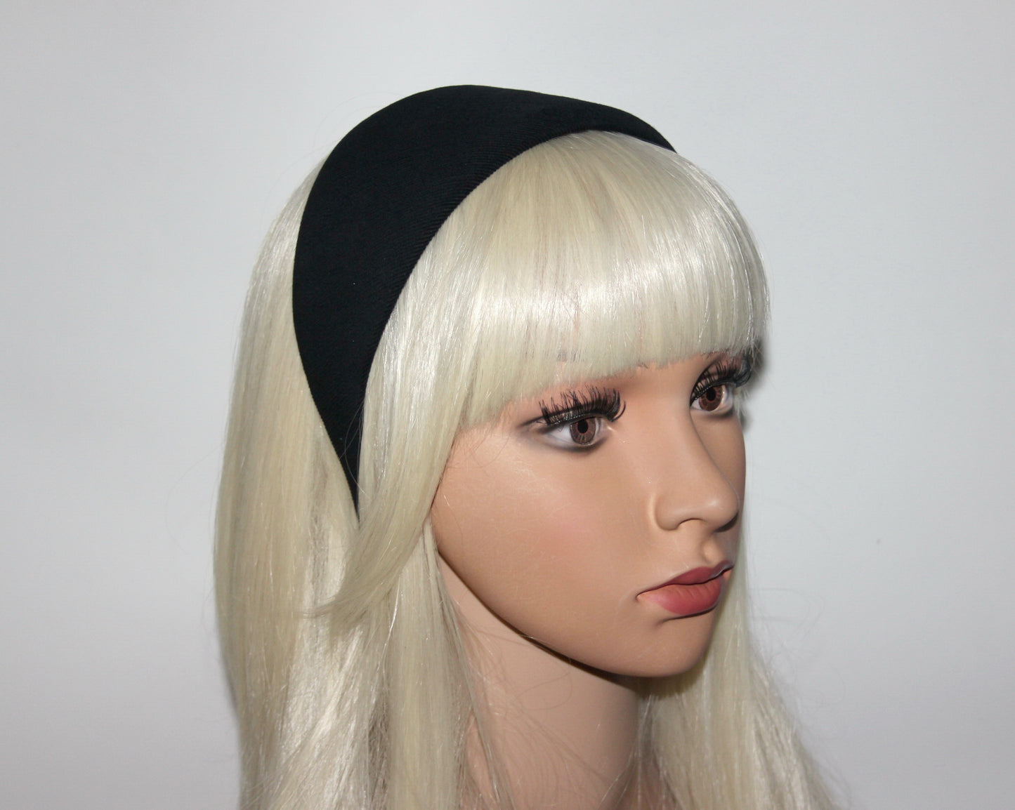 Black micro corduroy cotton headband for women, Plastic Free hairband