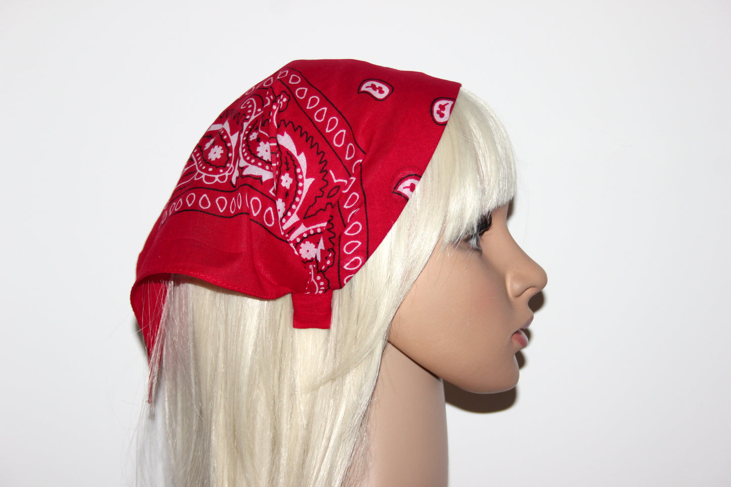 Red cotton triangle bandana Comfy hippie paisley headband