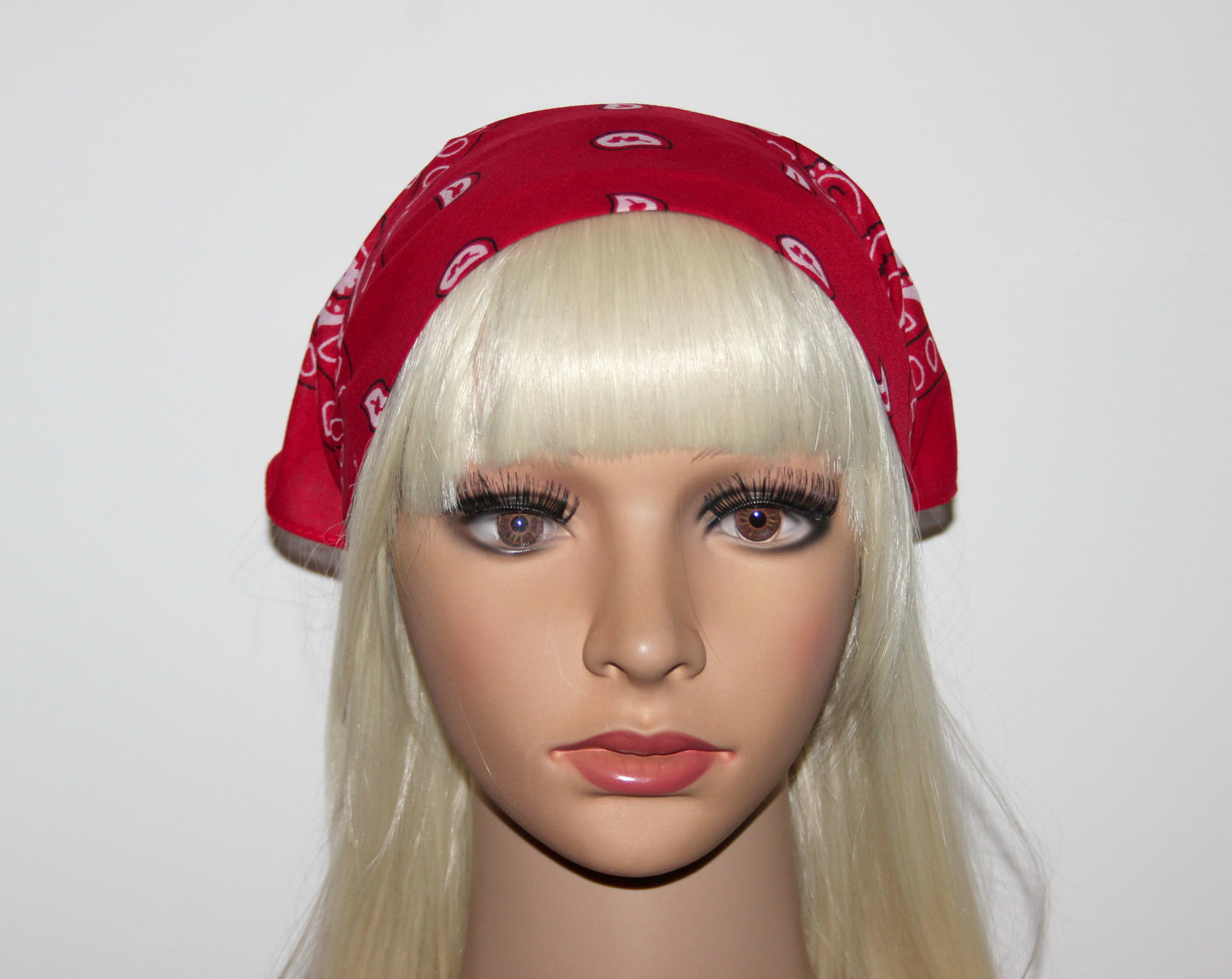 Red cotton triangle bandana Comfy hippie paisley headband
