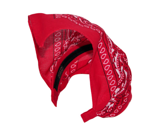 Red cotton triangle bandana Comfy hippie paisley headband