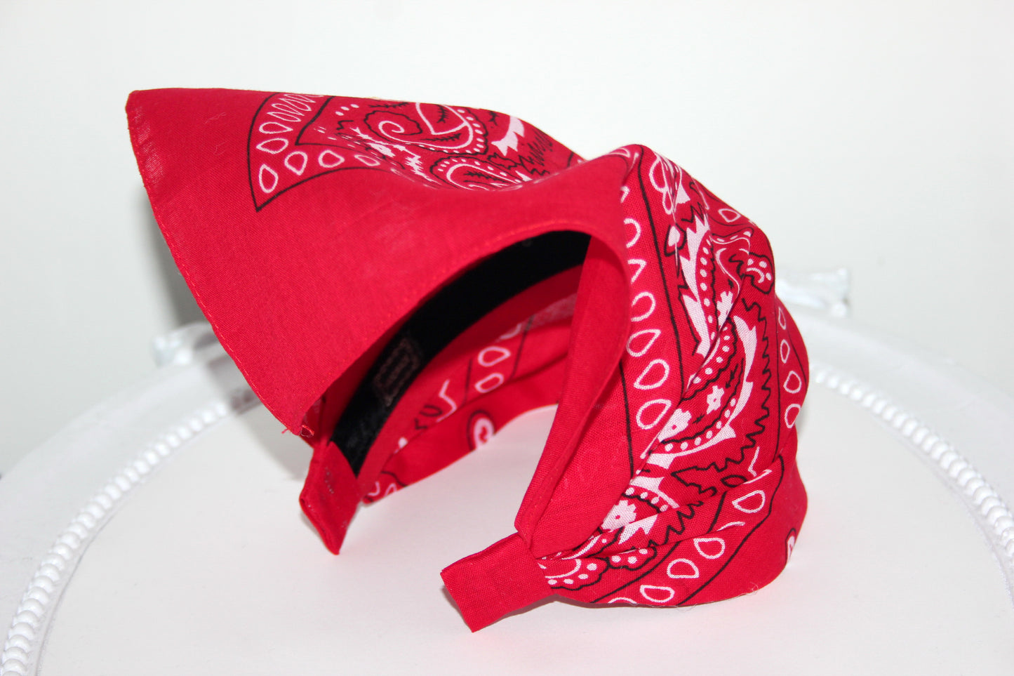 Red cotton triangle bandana Comfy hippie paisley headband