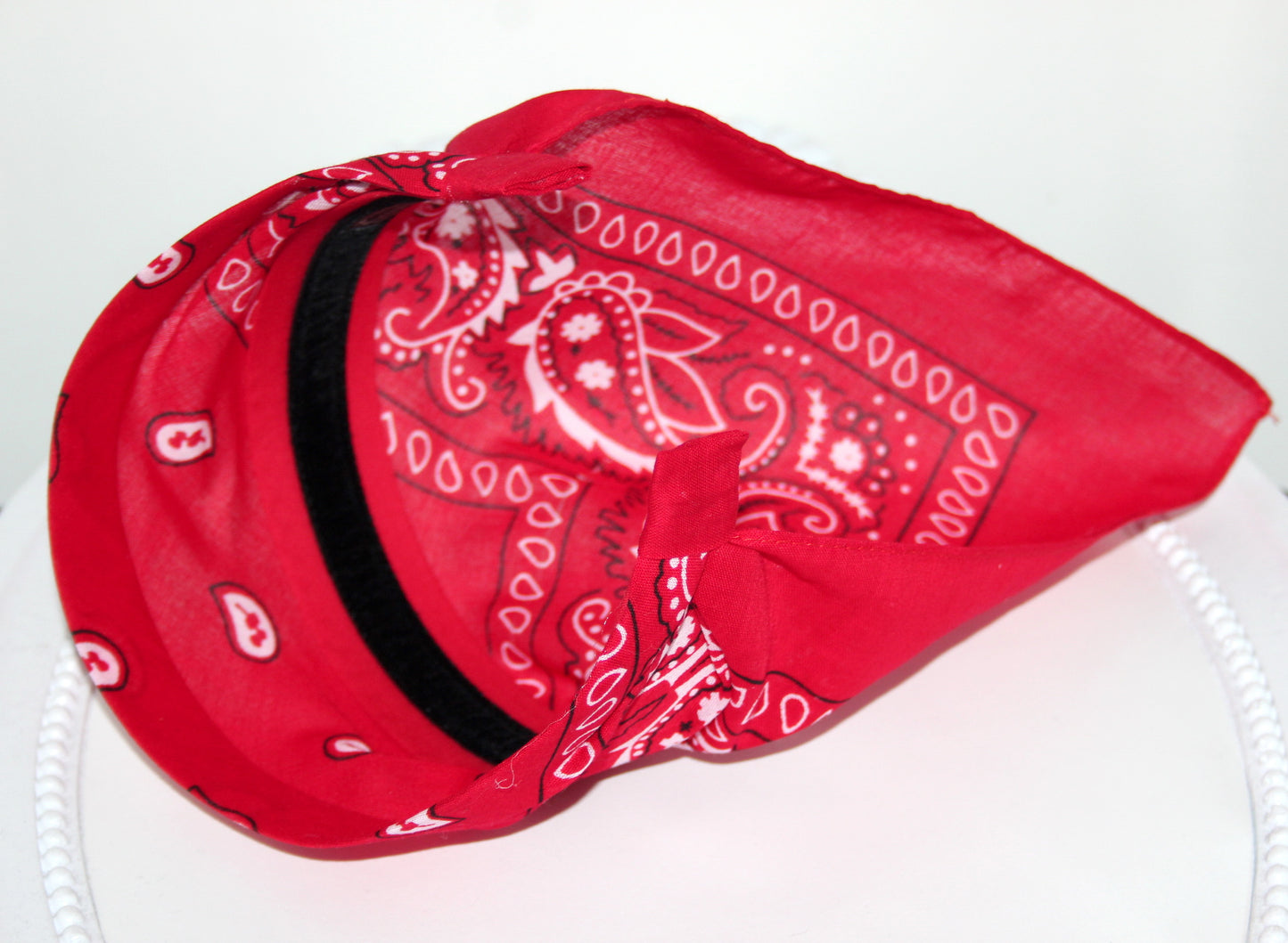Red cotton triangle bandana Comfy hippie paisley headband