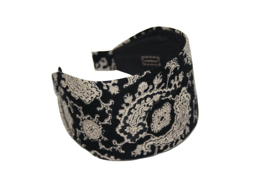 Retro headband Paisley pattern hairband vintage head scarf deluxe soft headband Upcycled Italian wool scarf