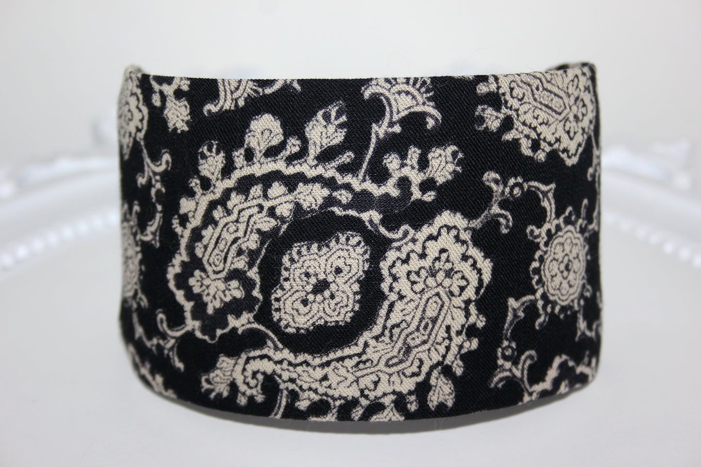 Retro headband Paisley pattern hairband vintage head scarf deluxe soft headband Upcycled Italian wool scarf