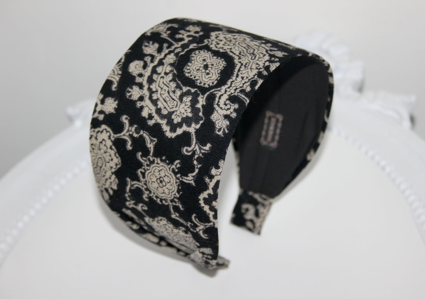 Retro headband Paisley pattern hairband vintage head scarf deluxe soft headband Upcycled Italian wool scarf