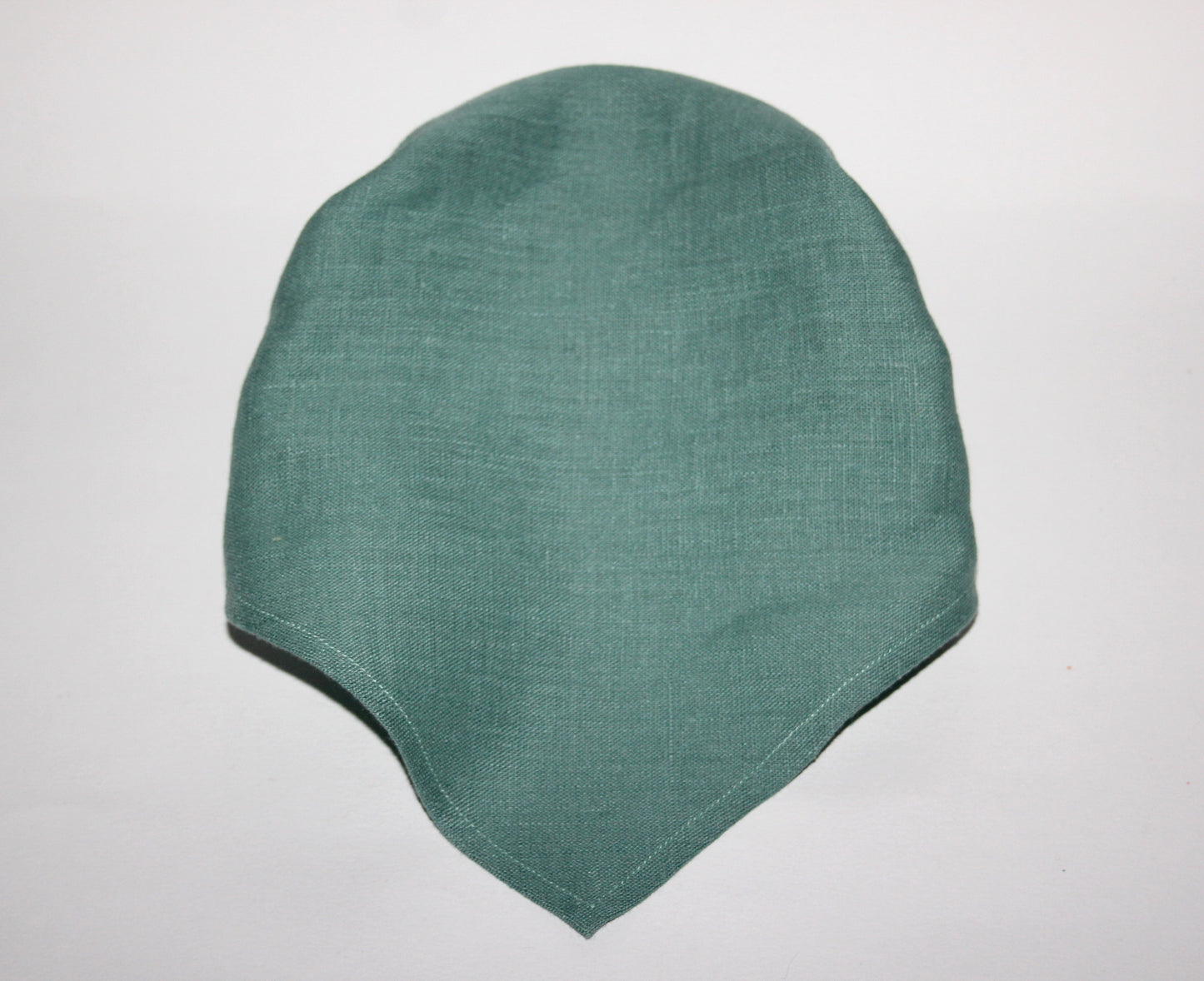 Eucalyptus green linen kerchief Triangle bandana headband Hippie hairband