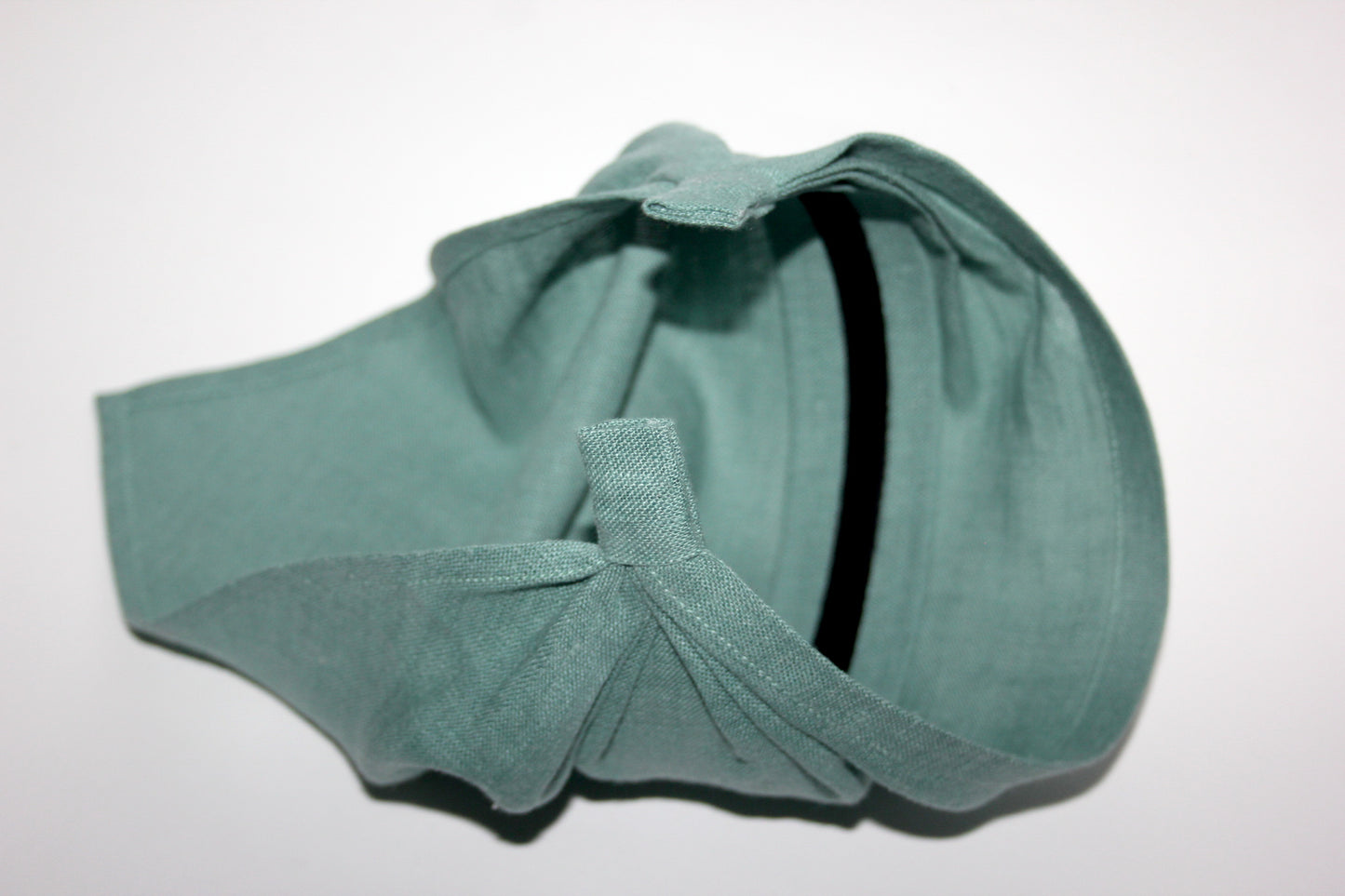 Eucalyptus green linen kerchief Triangle bandana headband Hippie hairband