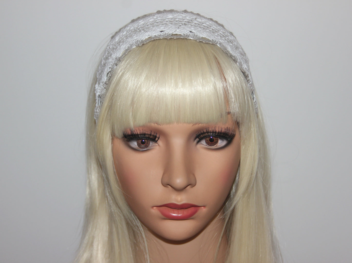 Gray and White cotton knit hair band 3" inches knitted headband for women, Wide retro head wrap