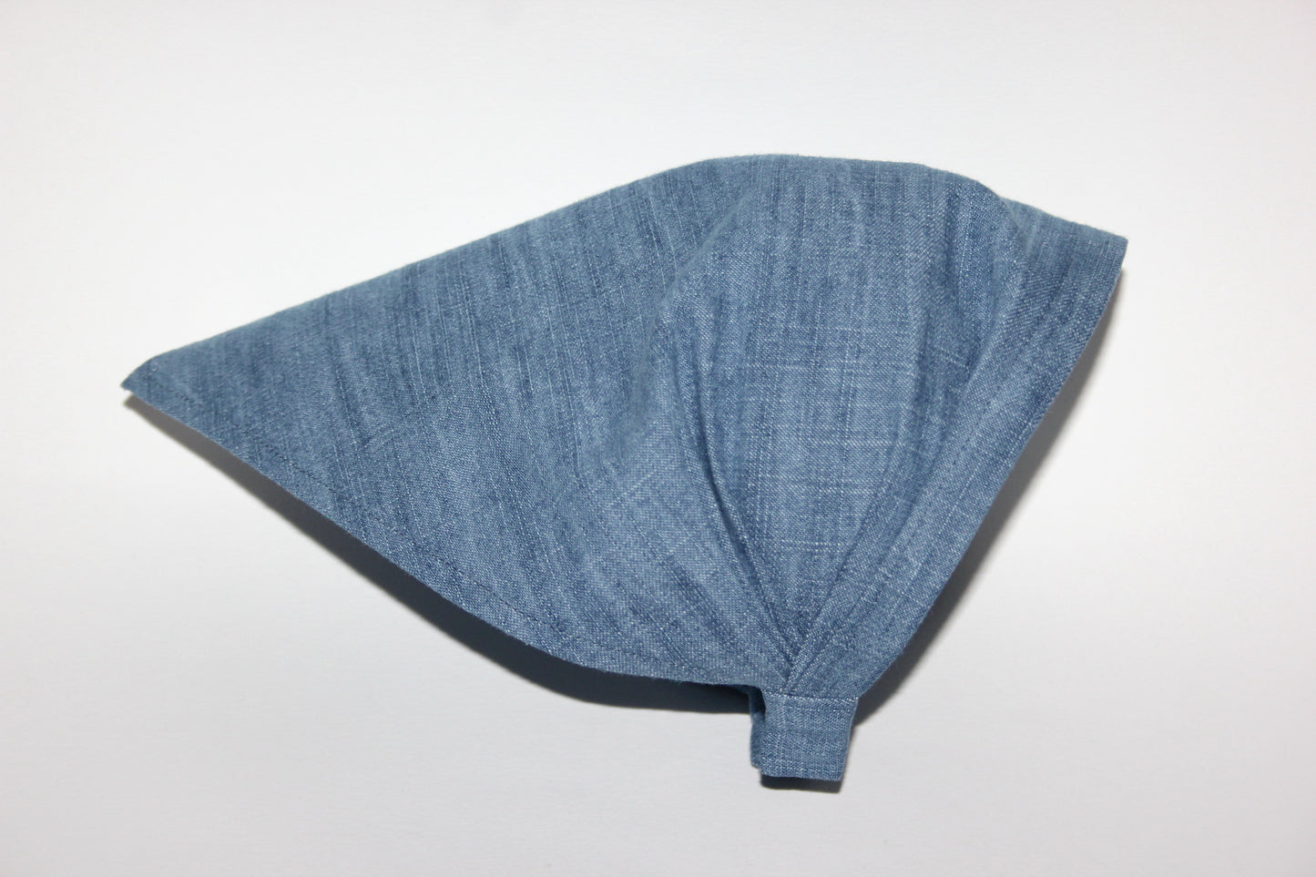 Blue Denim hair kerchief Bandana headband 10"/14" inch triangle head cover, hippie headpiece